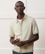 Silk-Cotton Full-Placket Sweater Polo