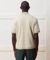 Silk-Cotton Full-Placket Sweater Polo