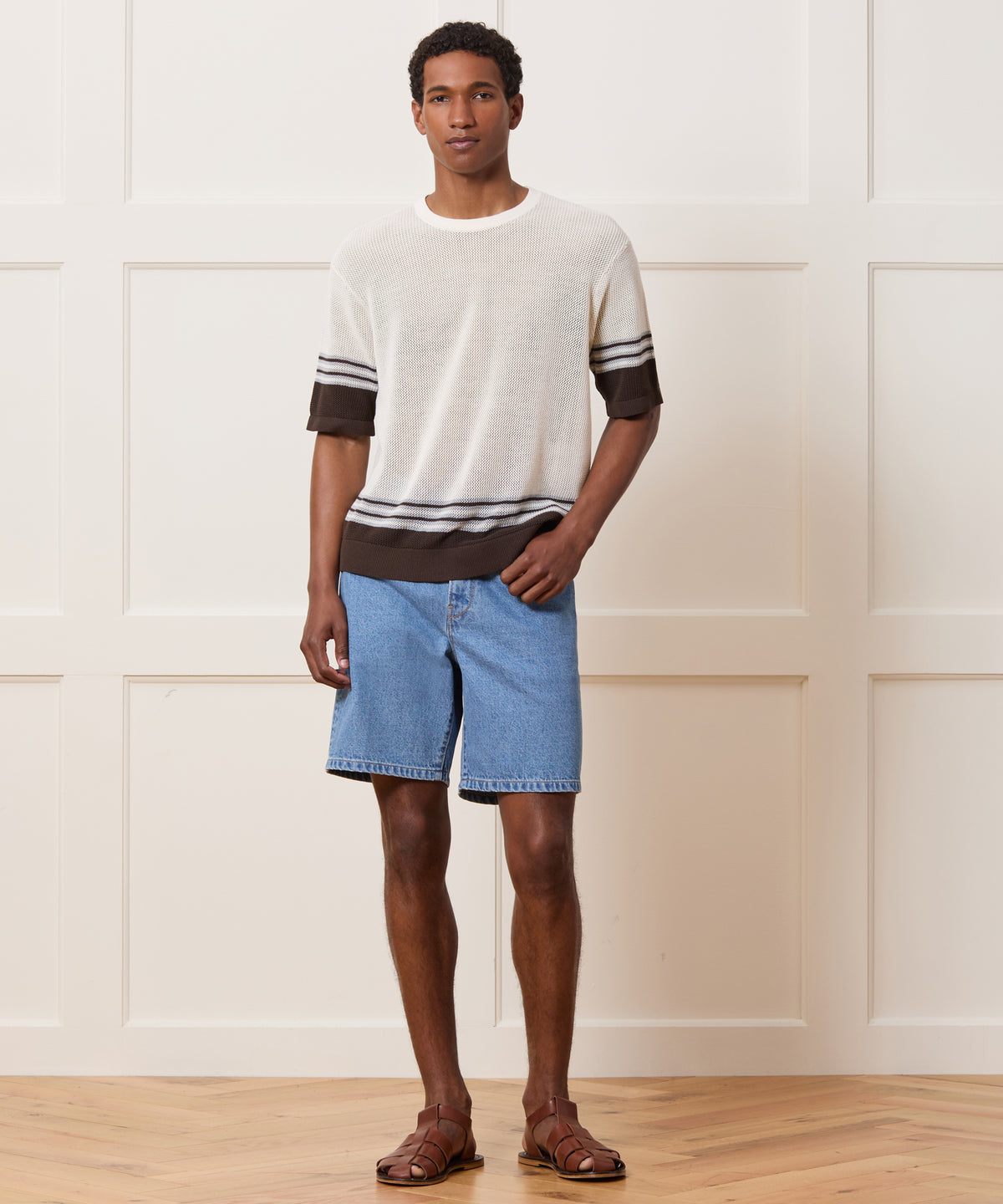 Silk-Cotton Mesh Tee