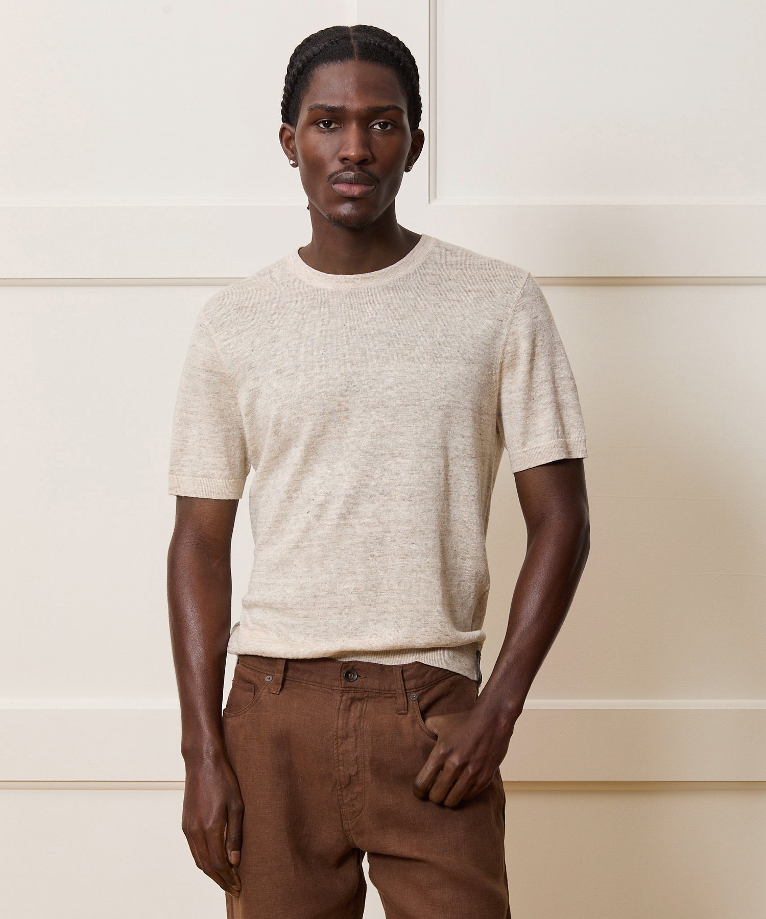 Relaxed Linen Sweater Tee in Chalk – Todd Snyder