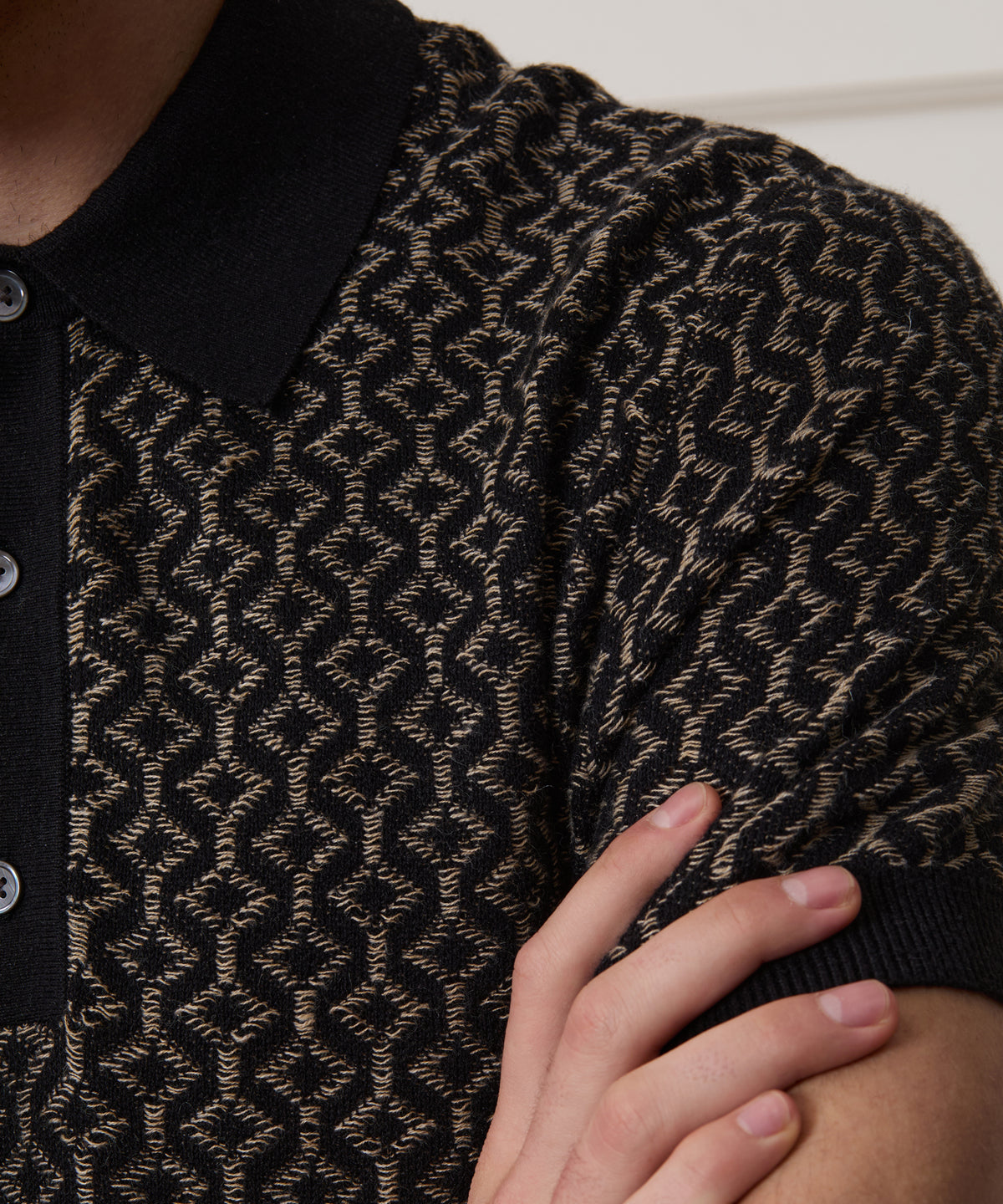 Linen-Cotton Sweater Polo