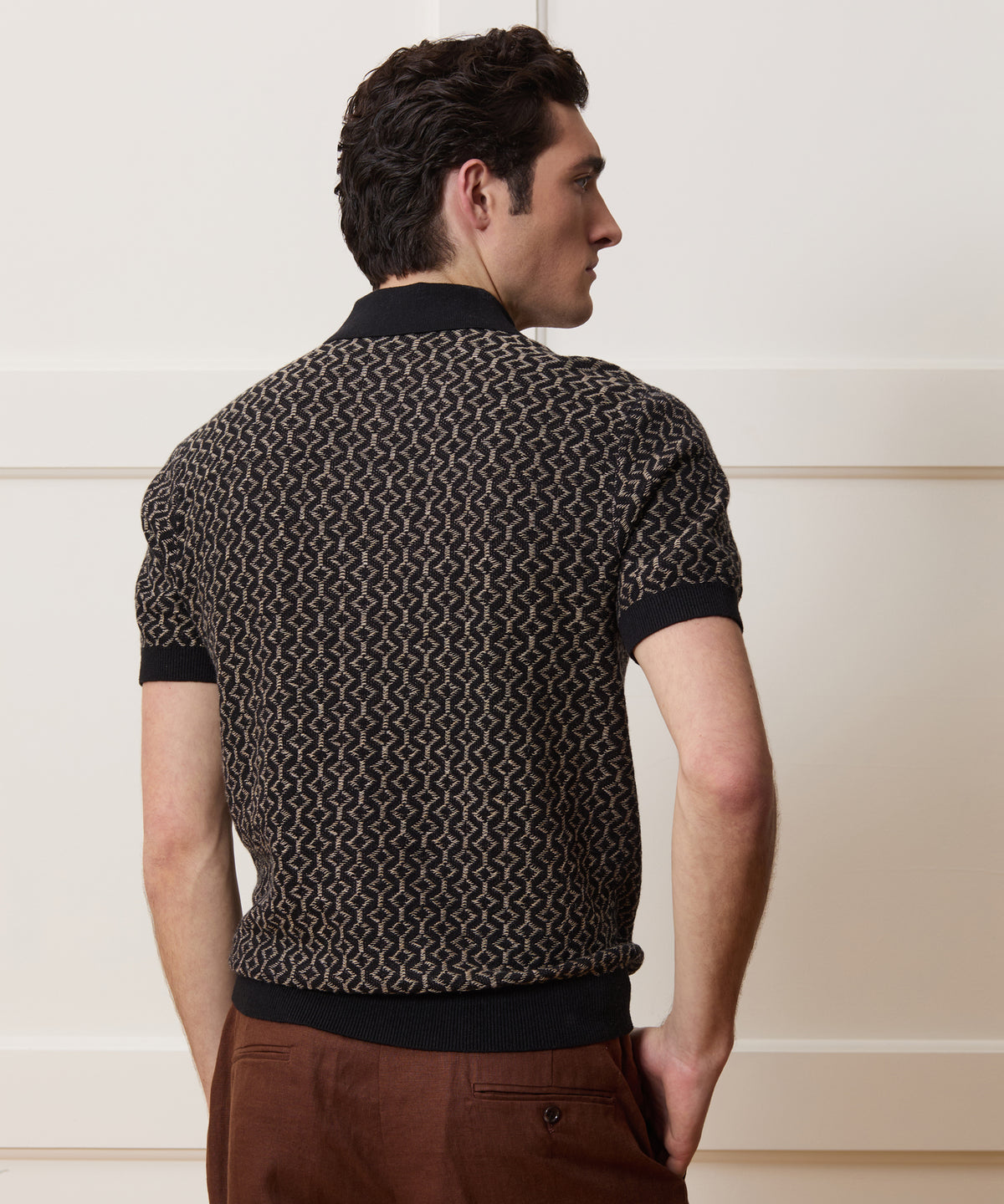 Linen-Cotton Sweater Polo