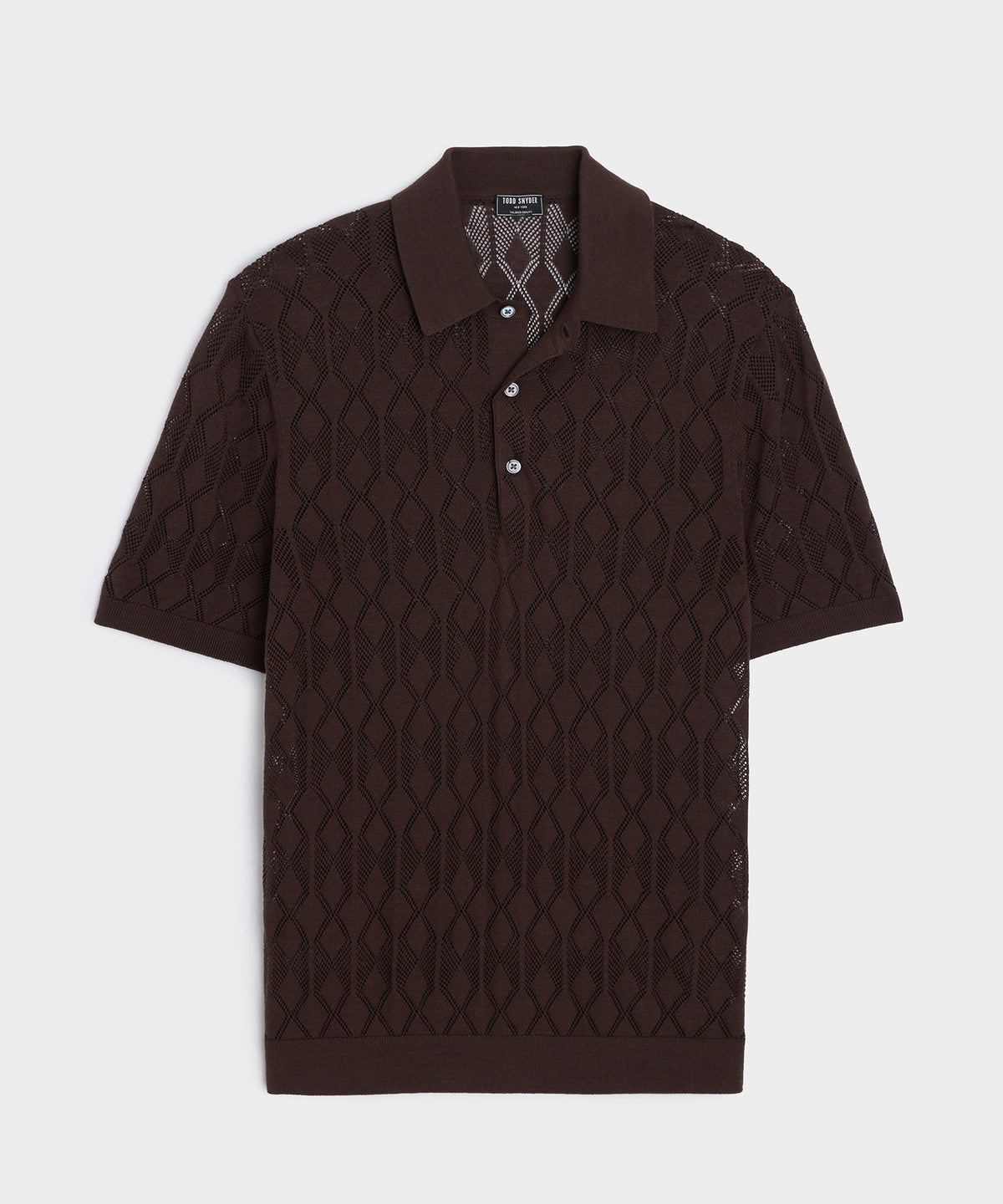 Silk-Cotton Diamond Sweater Polo