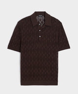 Silk-Cotton Diamond Sweater Polo