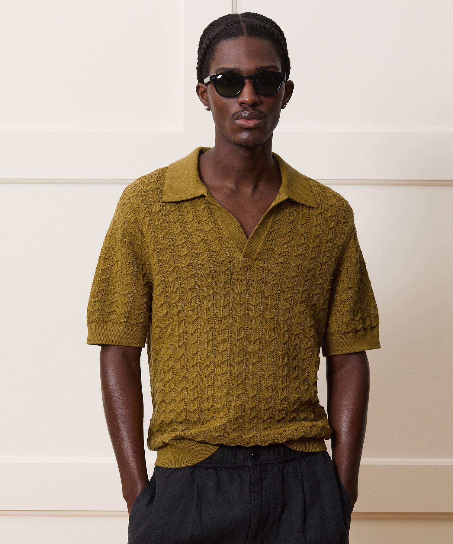 Relaxed Cotton Montauk Sweater Polo in Dry Sage – Todd Snyder