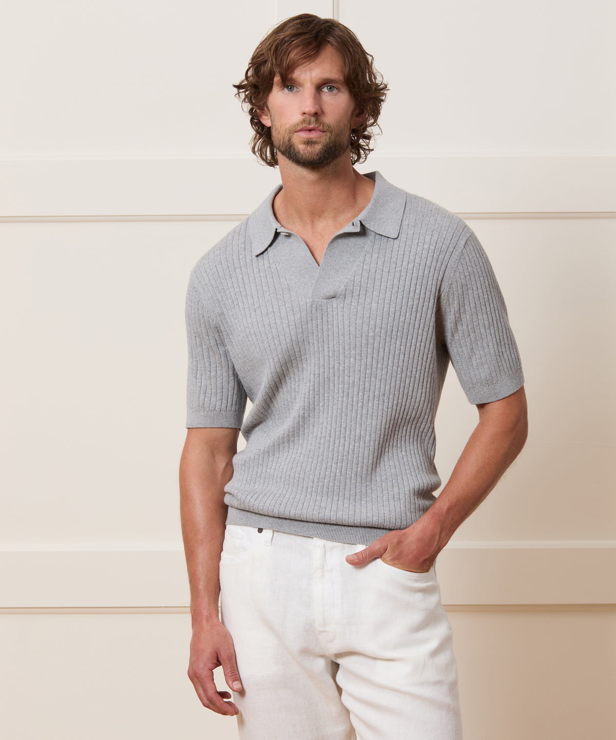 Cotton-Cashmere Sweater Polo