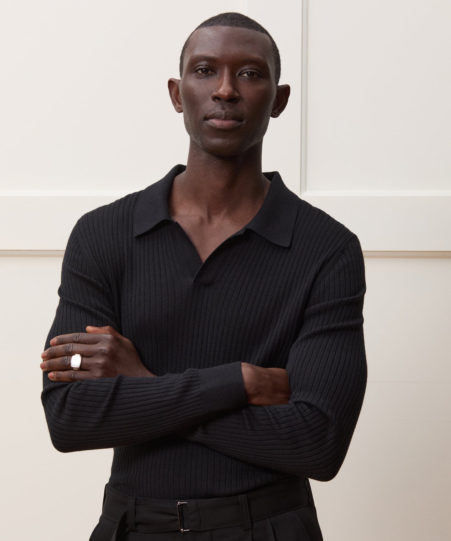 Silk-Cashmere Ribbed Montauk Sweater Polo in Black – Todd Snyder