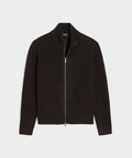 MERINO FULL ZIP SWEATER-Brown
