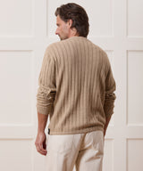 Relaxed Linen-Cotton Ribbed Cardigan