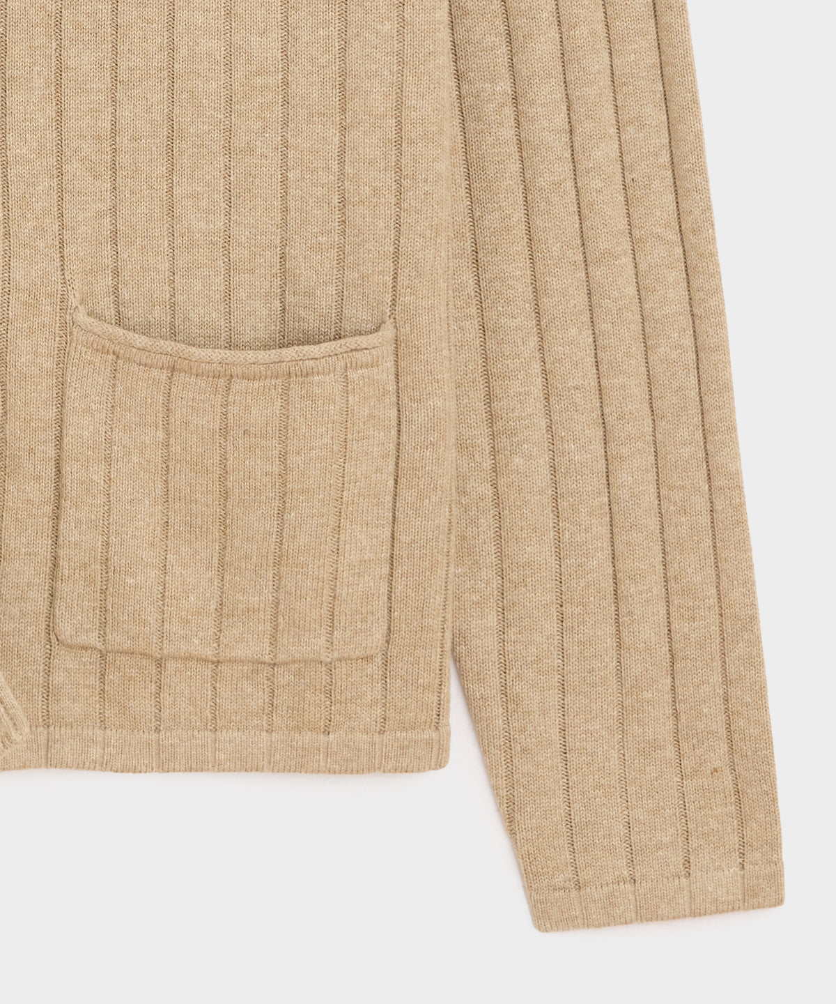 Relaxed Linen-Cotton Ribbed Cardigan