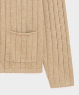 Relaxed Linen-Cotton Ribbed Cardigan