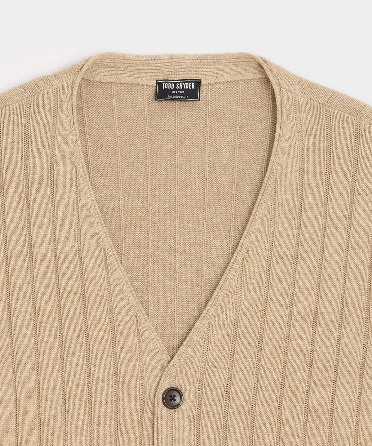 Relaxed Linen-Cotton Ribbed Cardigan