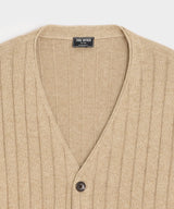 Relaxed Linen-Cotton Ribbed Cardigan