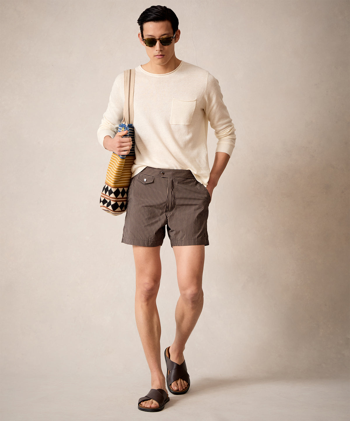 Linen Shore Sweater in Bisque