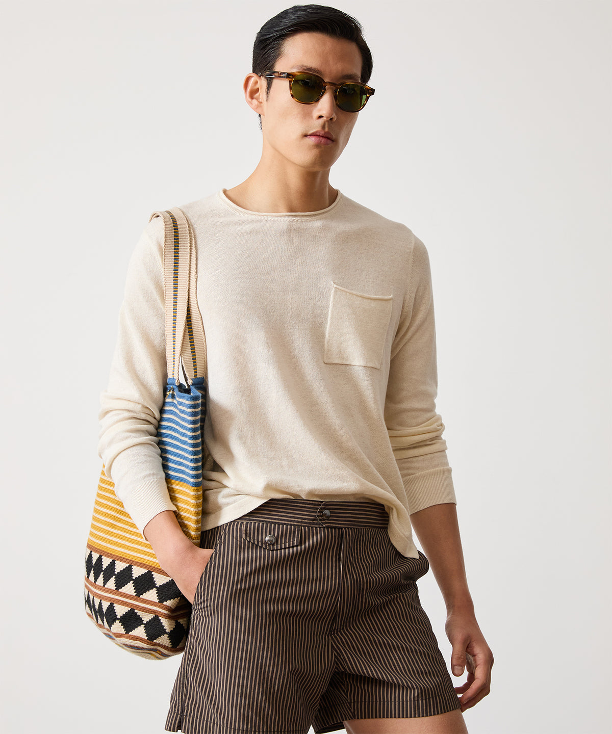 Linen Shore Sweater in Bisque