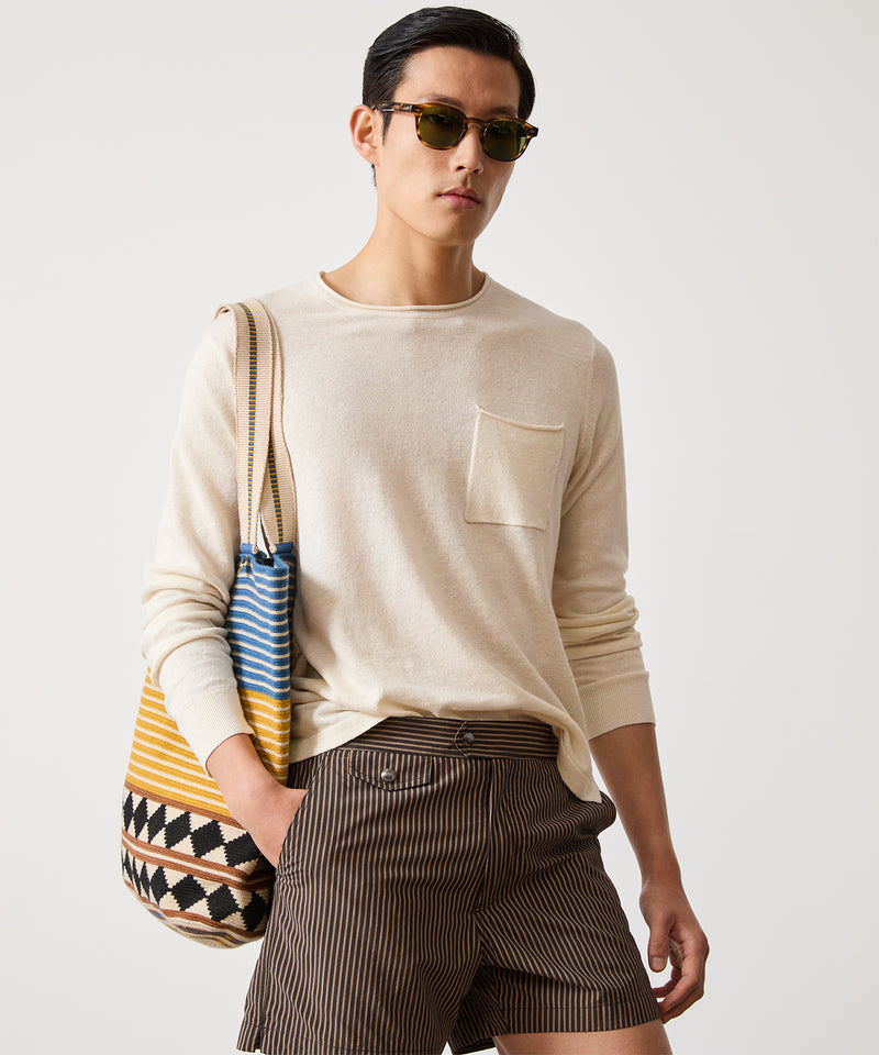 Linen Shore Sweater in Bisque