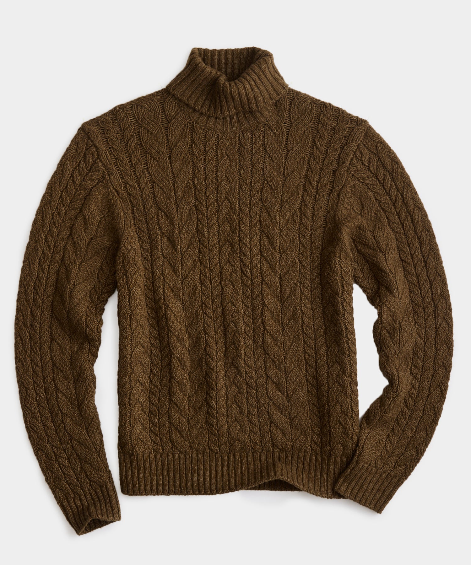 Cable Turtleneck in Camel