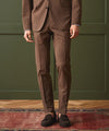 Italian Sutton Suit Pant in Brown Pinstripe