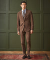 Italian Sutton Suit Pant in Brown Pinstripe
