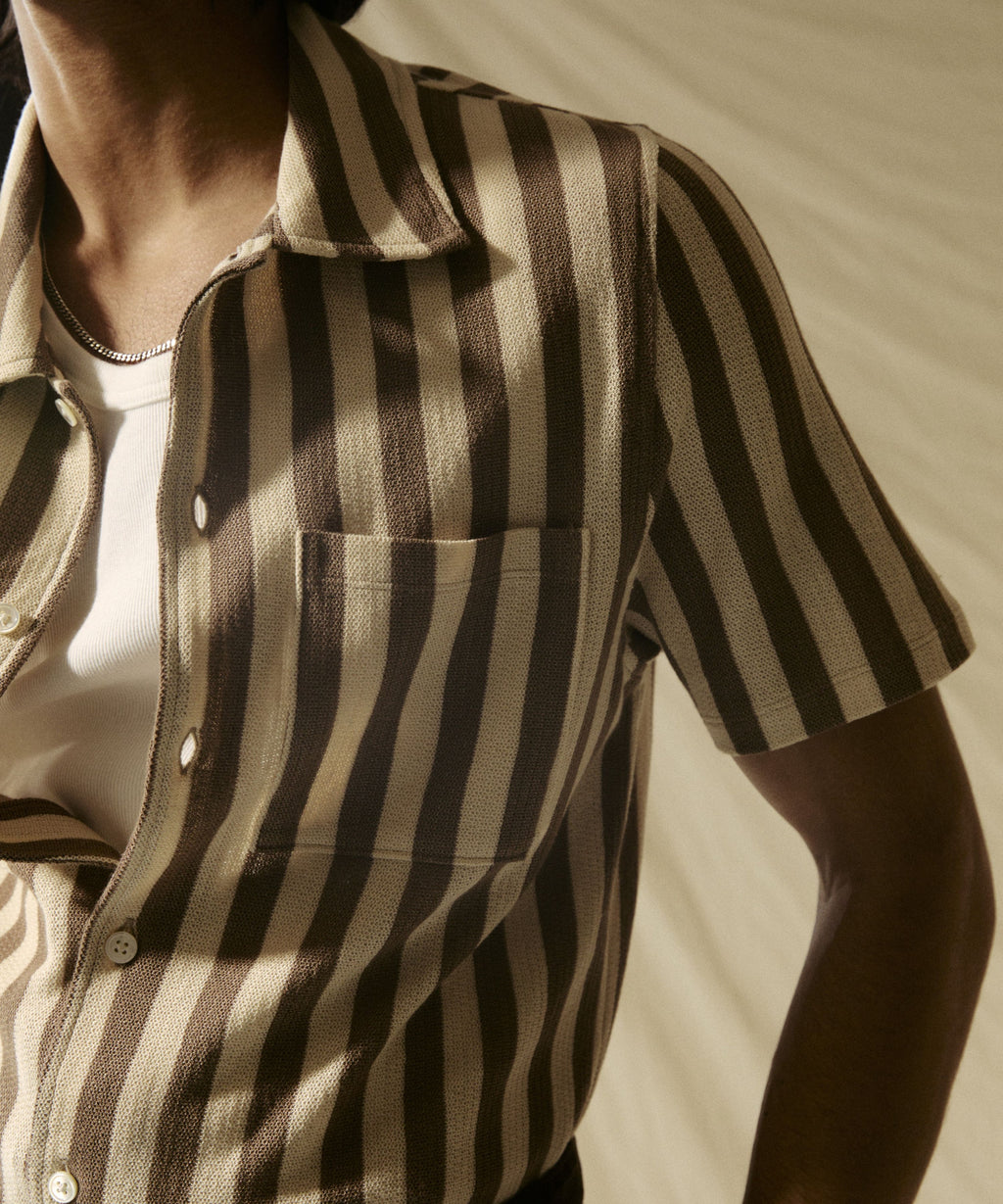 Linen-Cotton Knit Shirt
