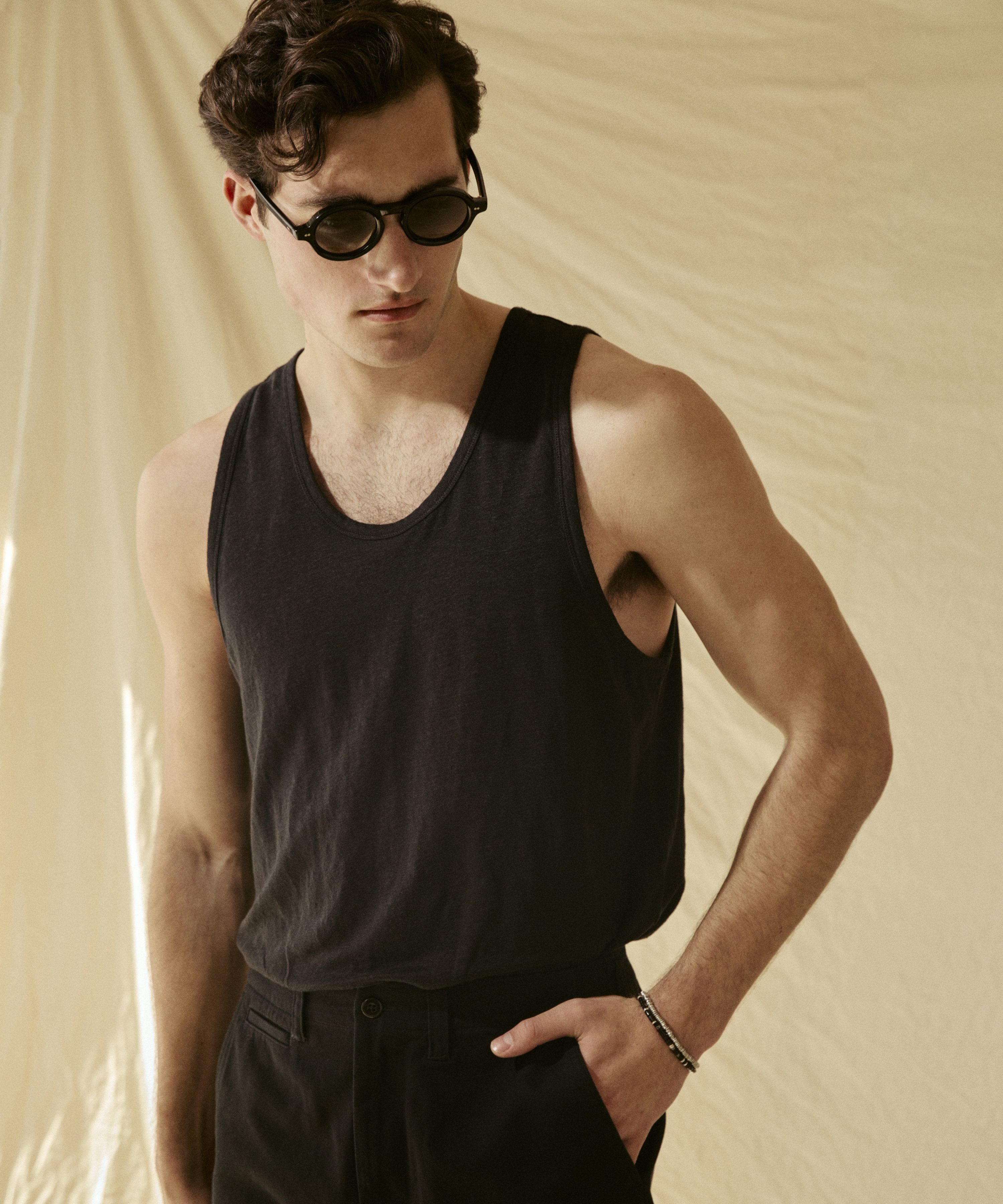 Linen Tank Top in Blacktop – Todd Snyder