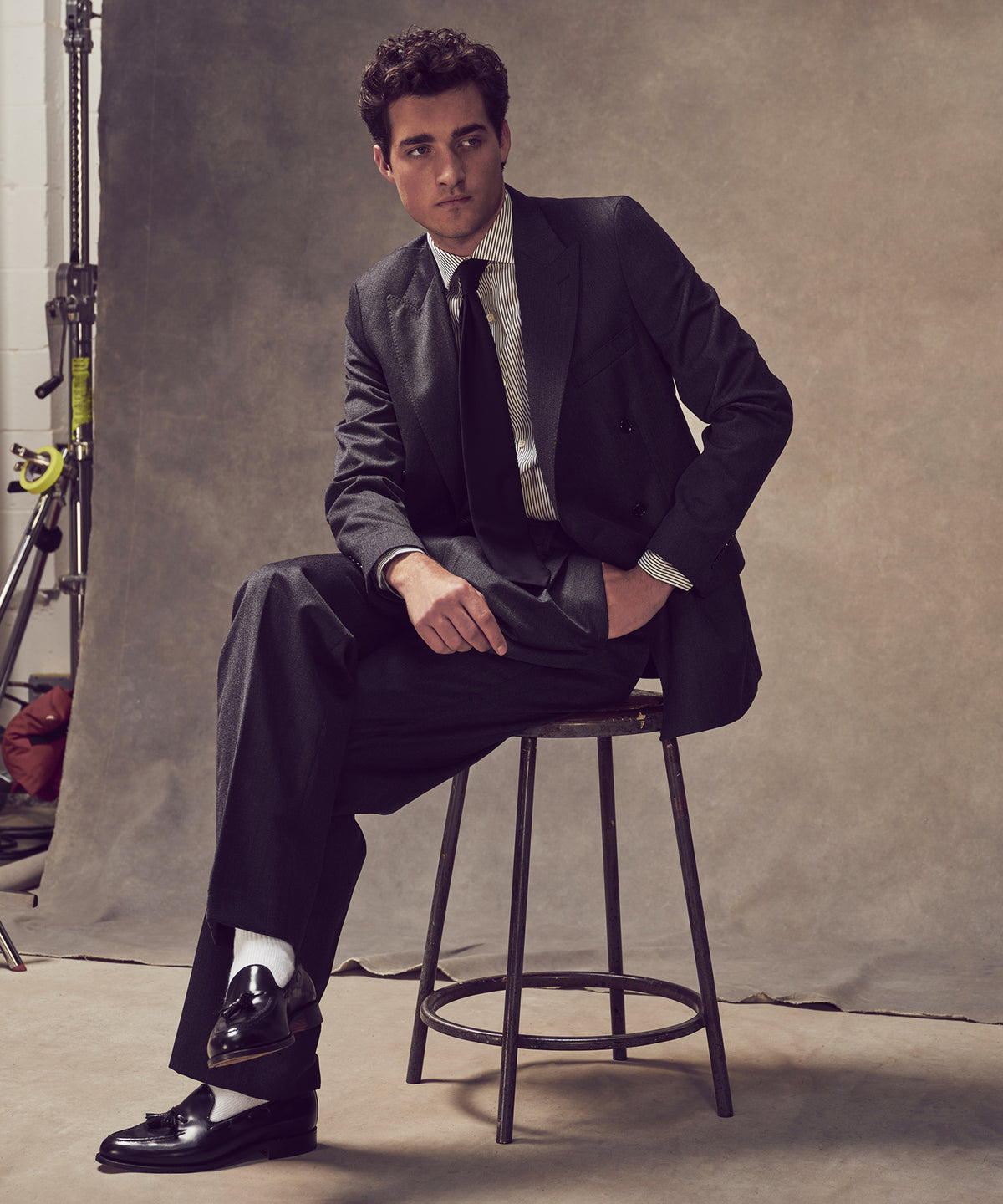 Italian Cavalry Twill Wythe Jacket in Charcoal