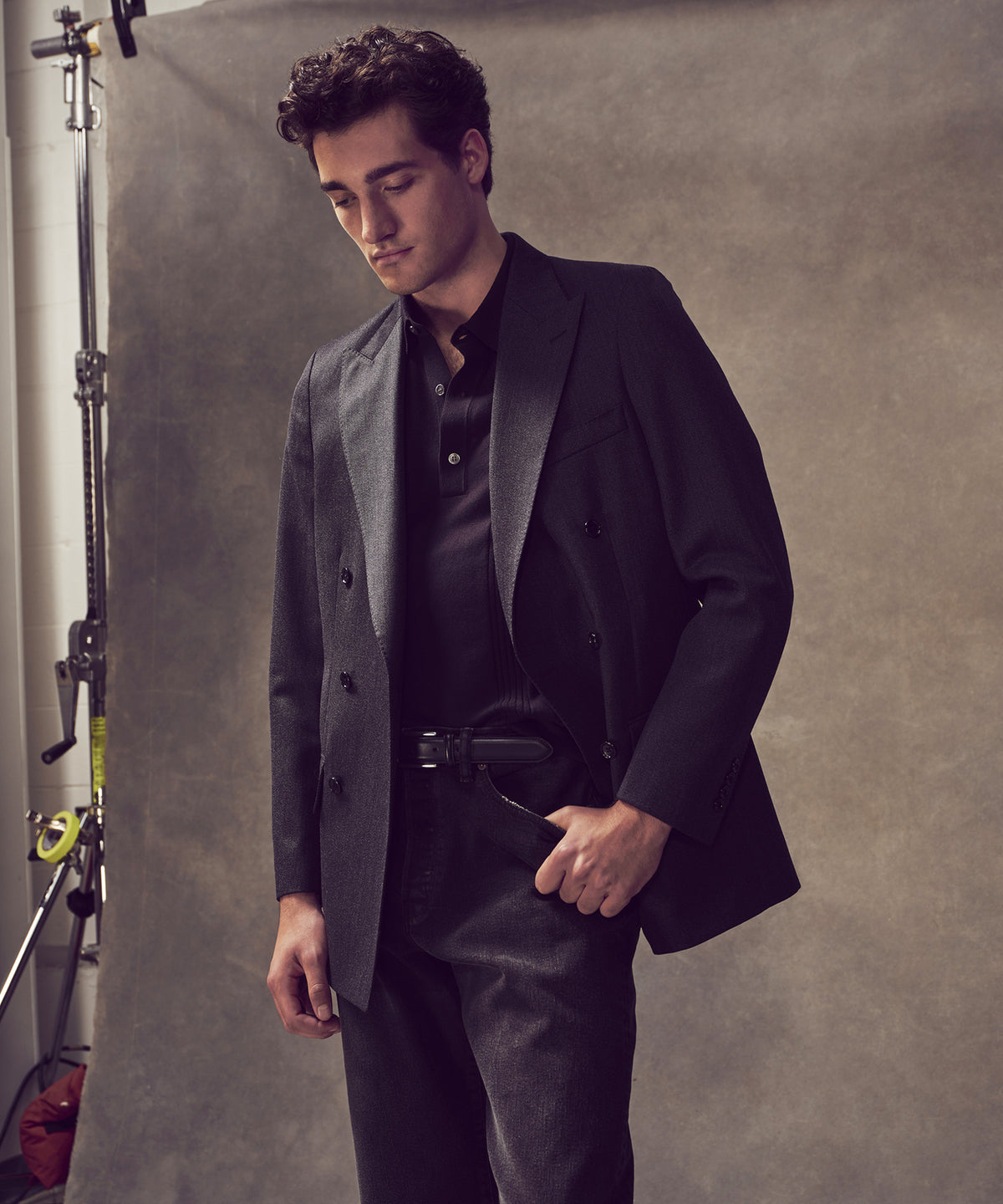 Italian Cavalry Twill Wythe Jacket in Charcoal