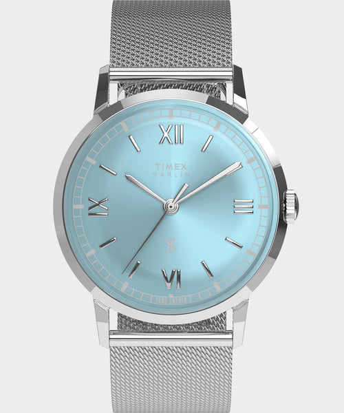 Timex X Todd Snyder Mesh Marlin Watch in Aqua