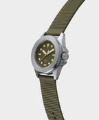 UNIMATIC U4S Classic Military Watch in Olive with silver dial