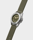 UNIMATIC U4S Classic Military Watch in Olive with silver dial
