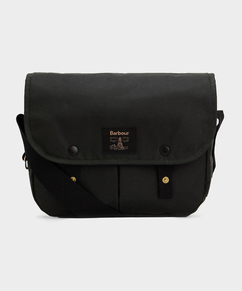 Barbour Field Waxed Riever Crossbody Bag in Sage