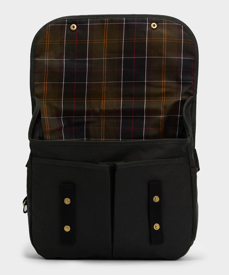 Barbour Field Waxed Riever Crossbody Bag in Sage