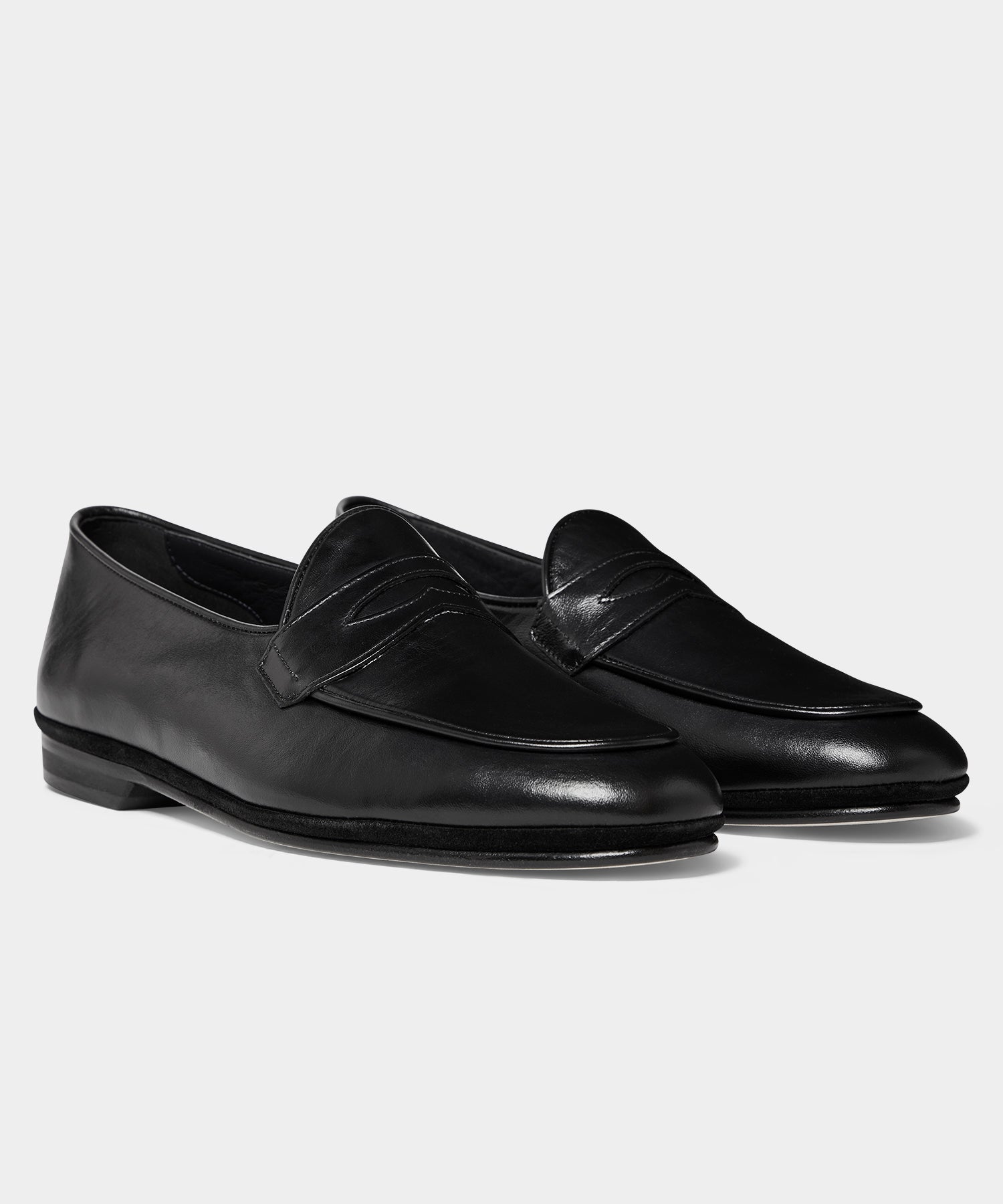 Todd Snyder X Rubinacci Leather Penny Loafer in Black