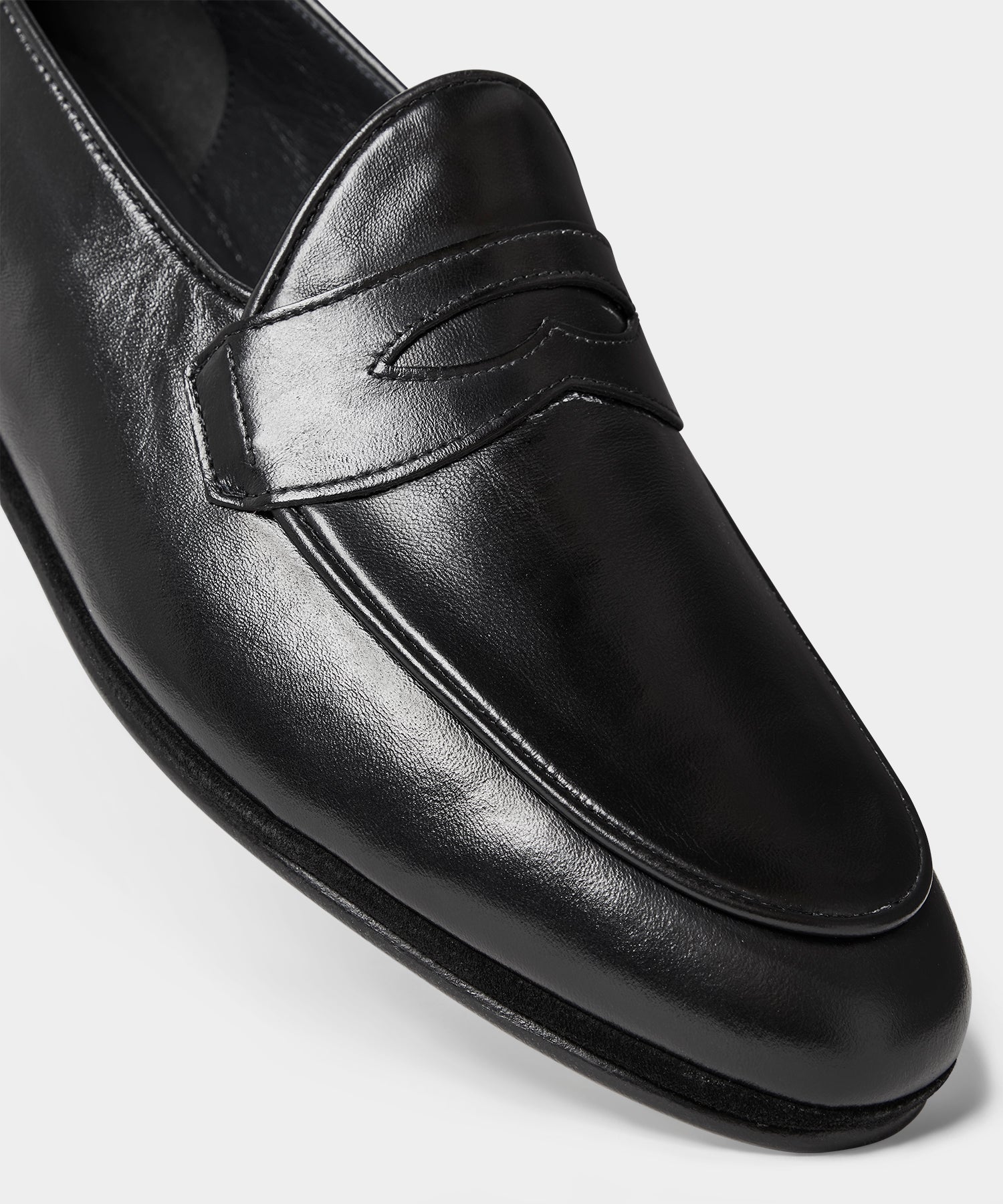 Todd Snyder X Rubinacci Leather Penny Loafer in Black