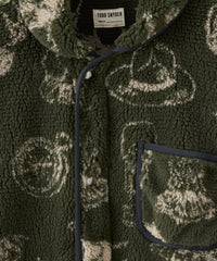 Adirondack Fleece Outdoor Print Chore Jacket in Olive