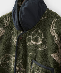 Adirondack Fleece Outdoor Print Chore Jacket in Olive