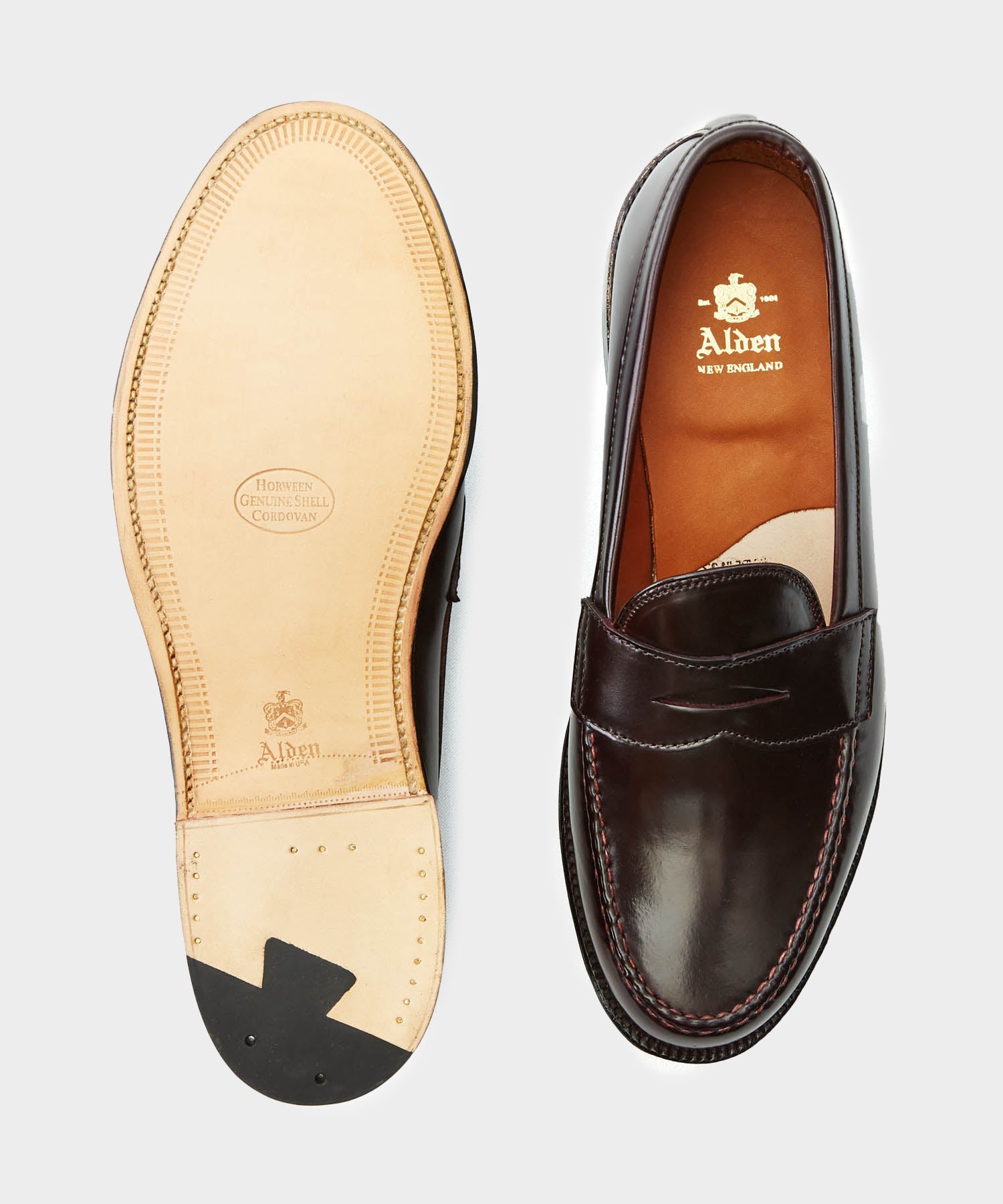 Alden Cordovan Leisure Handsewn Moccasin in Dark Burgundy – Todd