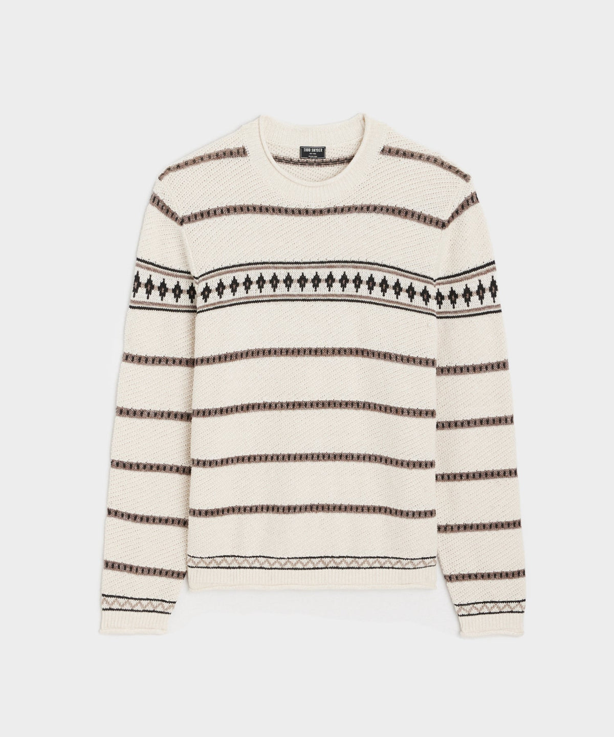 Amalfi Stripe Crewneck Sweater in Bisque