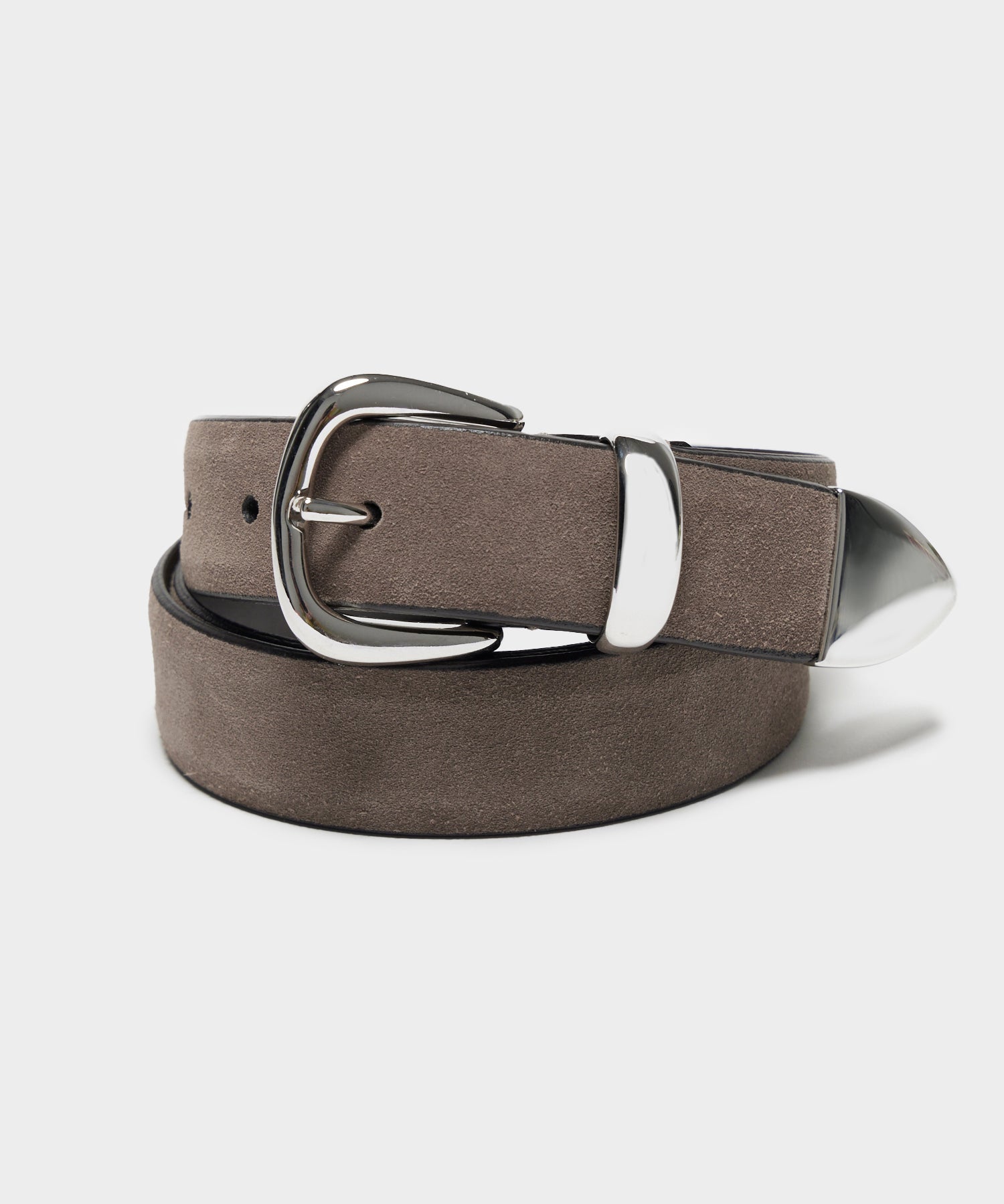 Anderson's Suede Minimal Western Belt in Taupe
