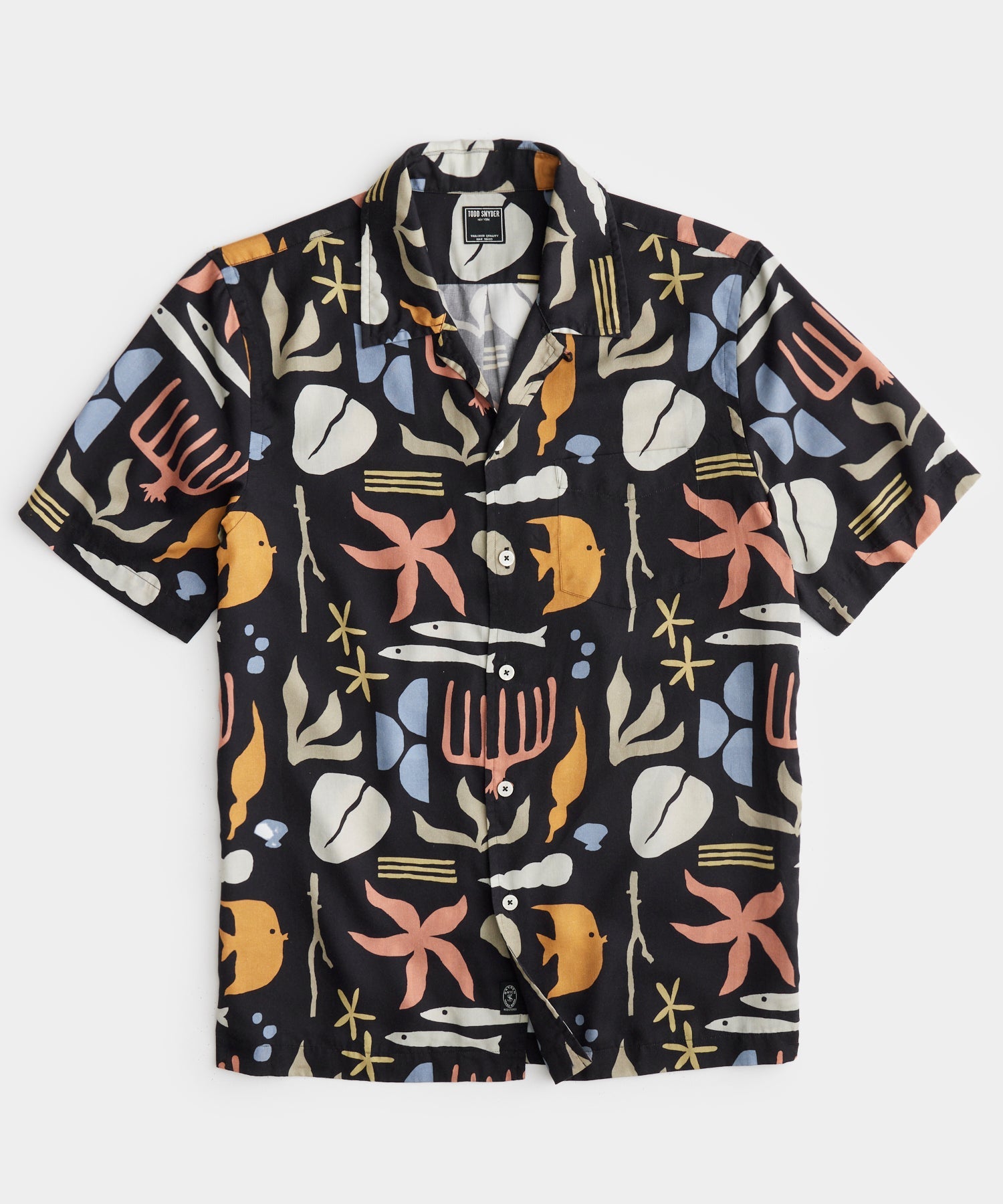 Aquatic Abstract Camp Collar Shirt