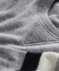 Arm Stripe Cashmere Sweatshirt in Grey Heather