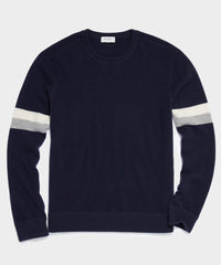 Arm Stripe Cashmere Sweatshirt in Navy