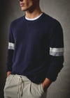 Arm Stripe Cashmere Sweatshirt in Navy