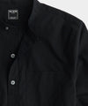Band Collar Poplin Shirt in Black