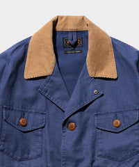 BEAMS+ Fish-hunting Jacket Heavy Oxford in Blue
