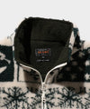 Beams + Stand Collar Zip Vest Jacquard Boa in Snow