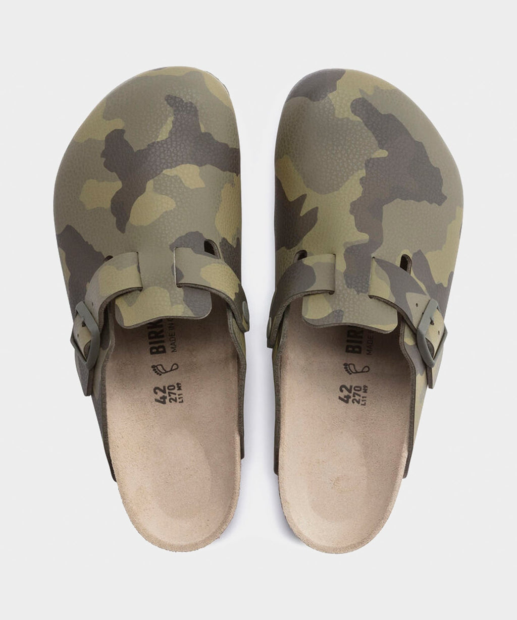 Birkenstock Boston Olive Camo Print