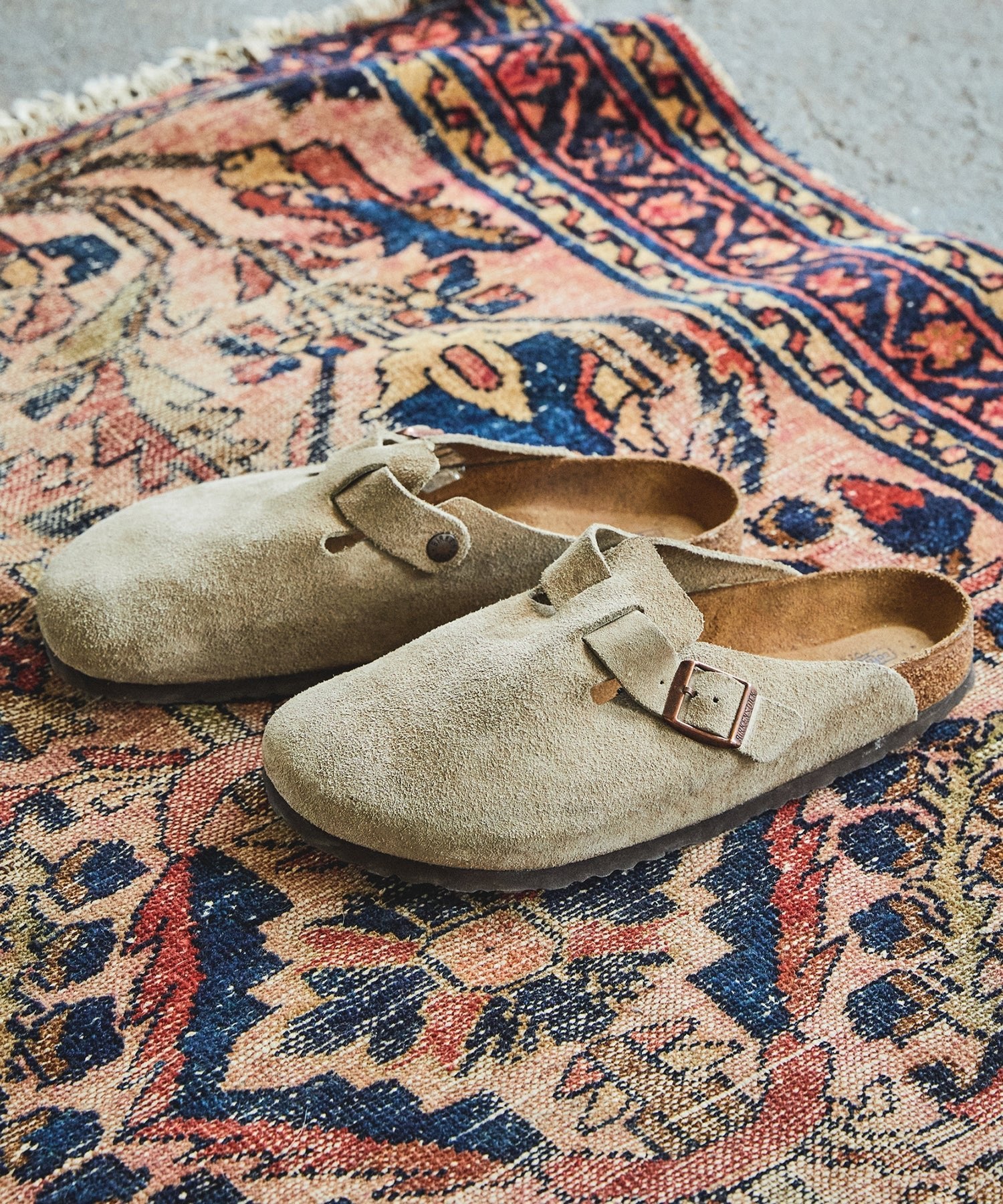 Birkenstock Boston Mule in Taupe Suede – Todd Snyder