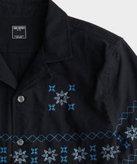 Black Embroidered Leisure Shirt