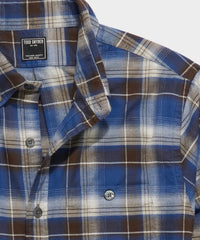 Blue Check Flannel Button-Down Shirt
